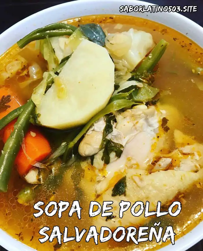 receta sopa de pollo salvadoreña